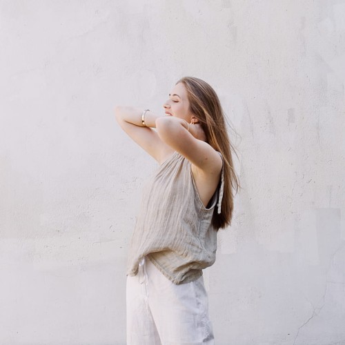 lniana bluzka FOG - kolor naturalny