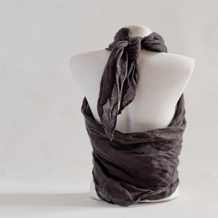 pareo lniane antracyt