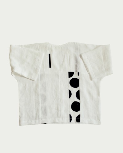 geometryczna biała bluzka NOREN ART KROPY