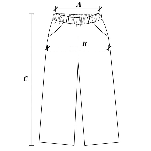 schemat spodni Simple z wymiarami